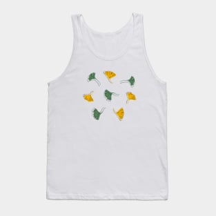 Ginkgo Biloba leaves offset - Green and Yellow Tank Top